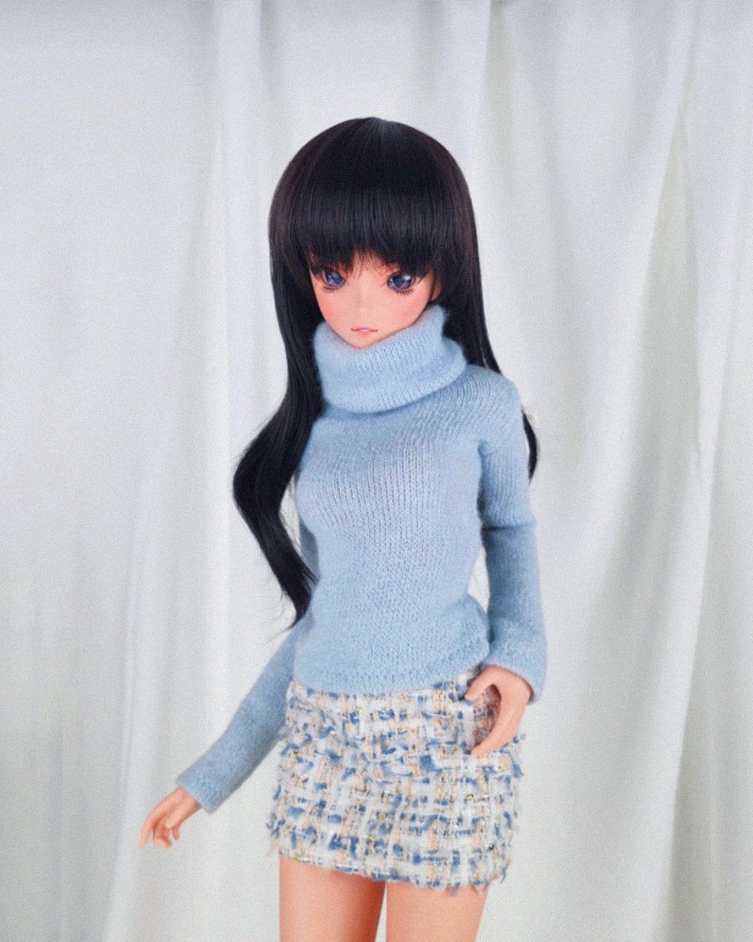 Cosy Roll Neck Sweater - Ice Blue