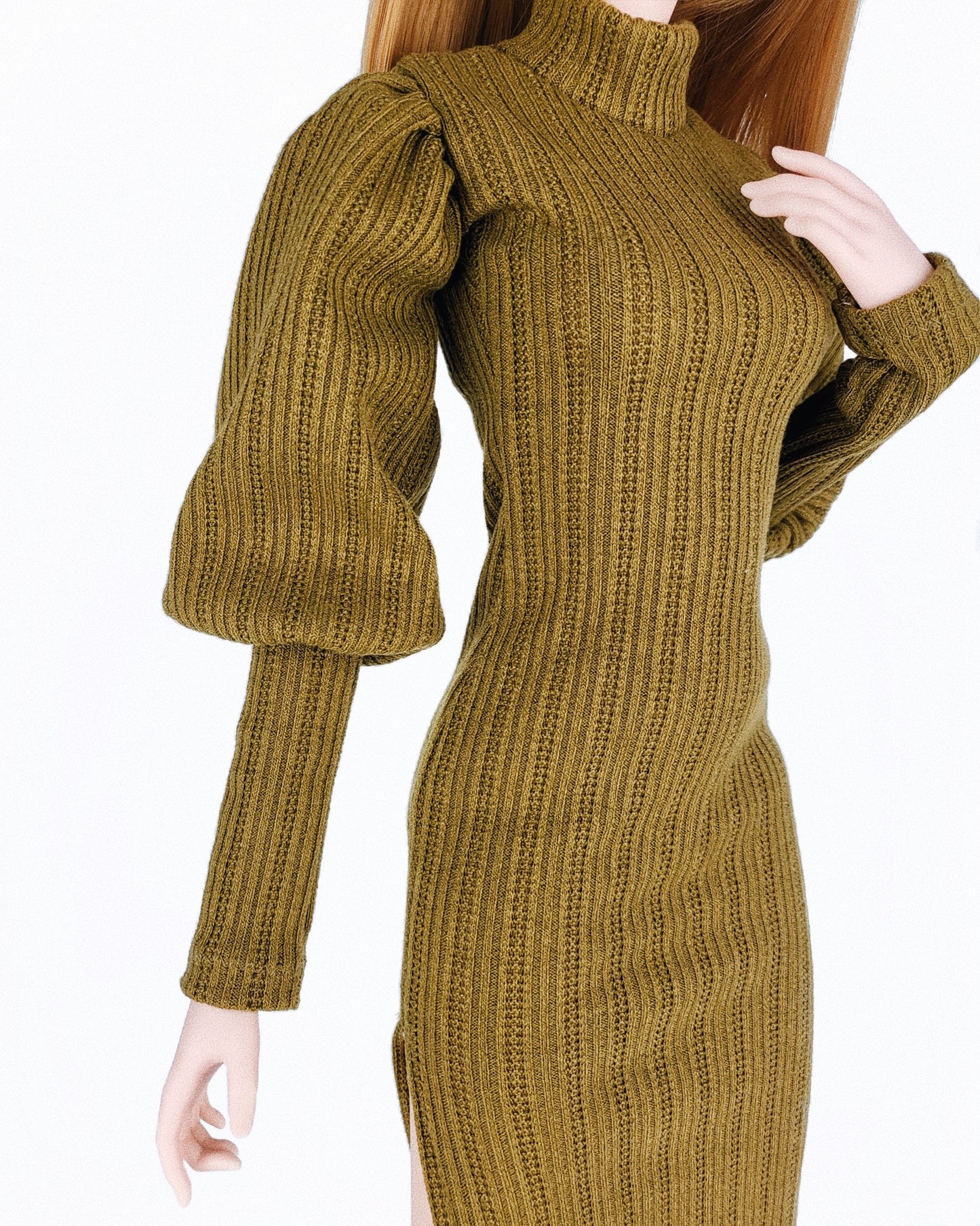 Victorian Sweater Dress - Moss Green