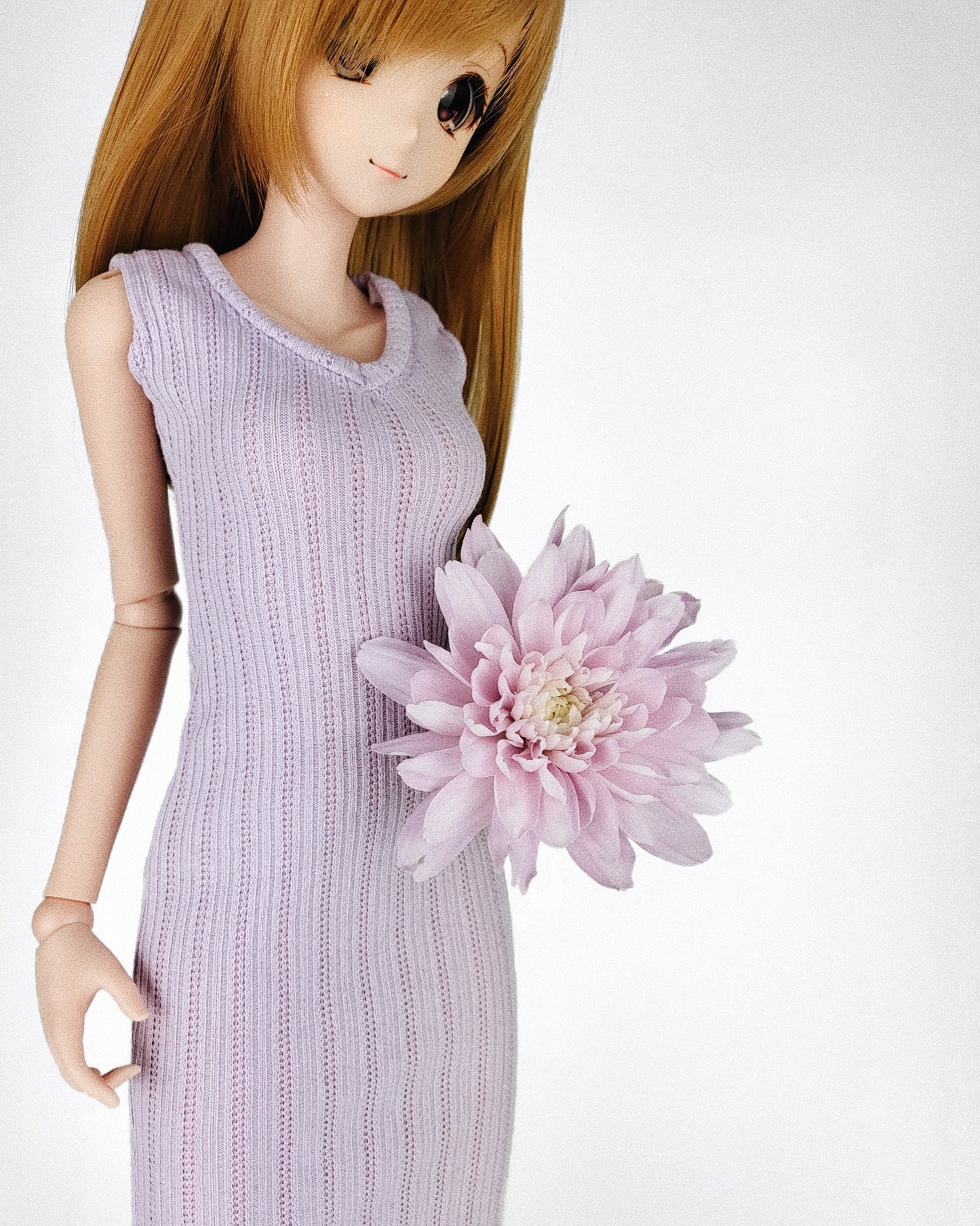 V-Neck Sweater Dress - Lilac